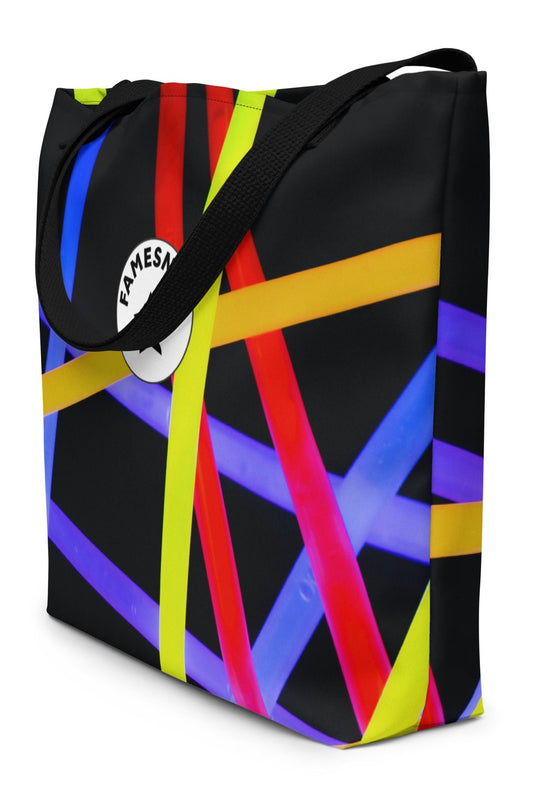Large Beach Tote Bag w/ Pocket - Famesnob