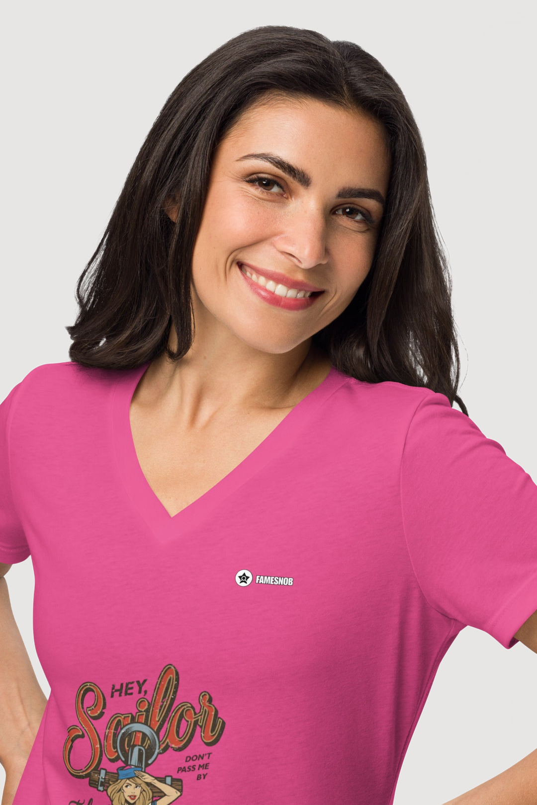Relaxed V-Neck T-Shirt  | Bella + Canvas - Famesnob