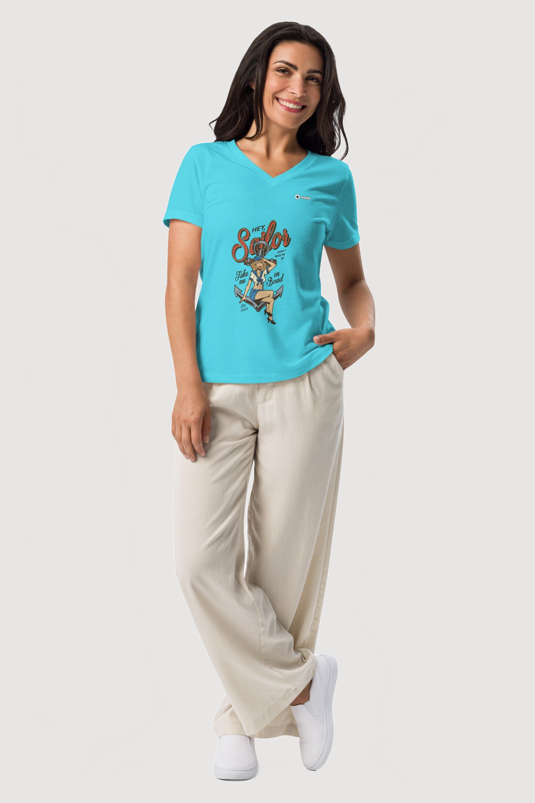 Relaxed V-Neck T-Shirt  | Bella + Canvas - Famesnob
